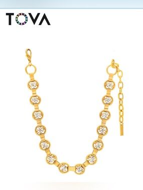 Tova link link ( metallic stone )  necklace.